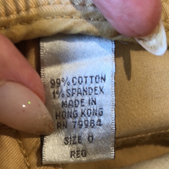 Chicos cotton stretch twill straight leg pant w pockets maize wheat color 0/4 - Picture 6 of 6